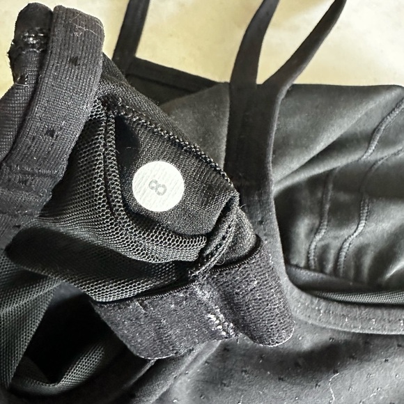 Lululemon 8 Black with polka dot texture Strappy Tank Top - Picture 6 of 6